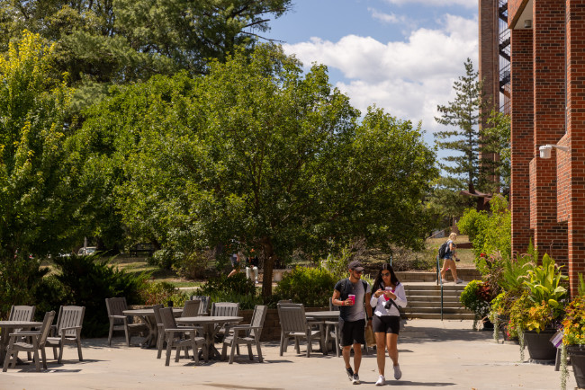 Students gathering at Perry campus center